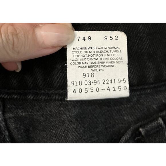 Levi's 550 Vtg Orange Tab Black Relaxed Fit Tapered Leg Men's Jeans Size W34 L34 - Picture 3 of 5